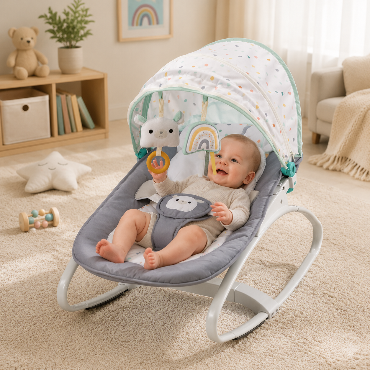 NordicNest™ Canopy Baby Bouncer - 图片 4