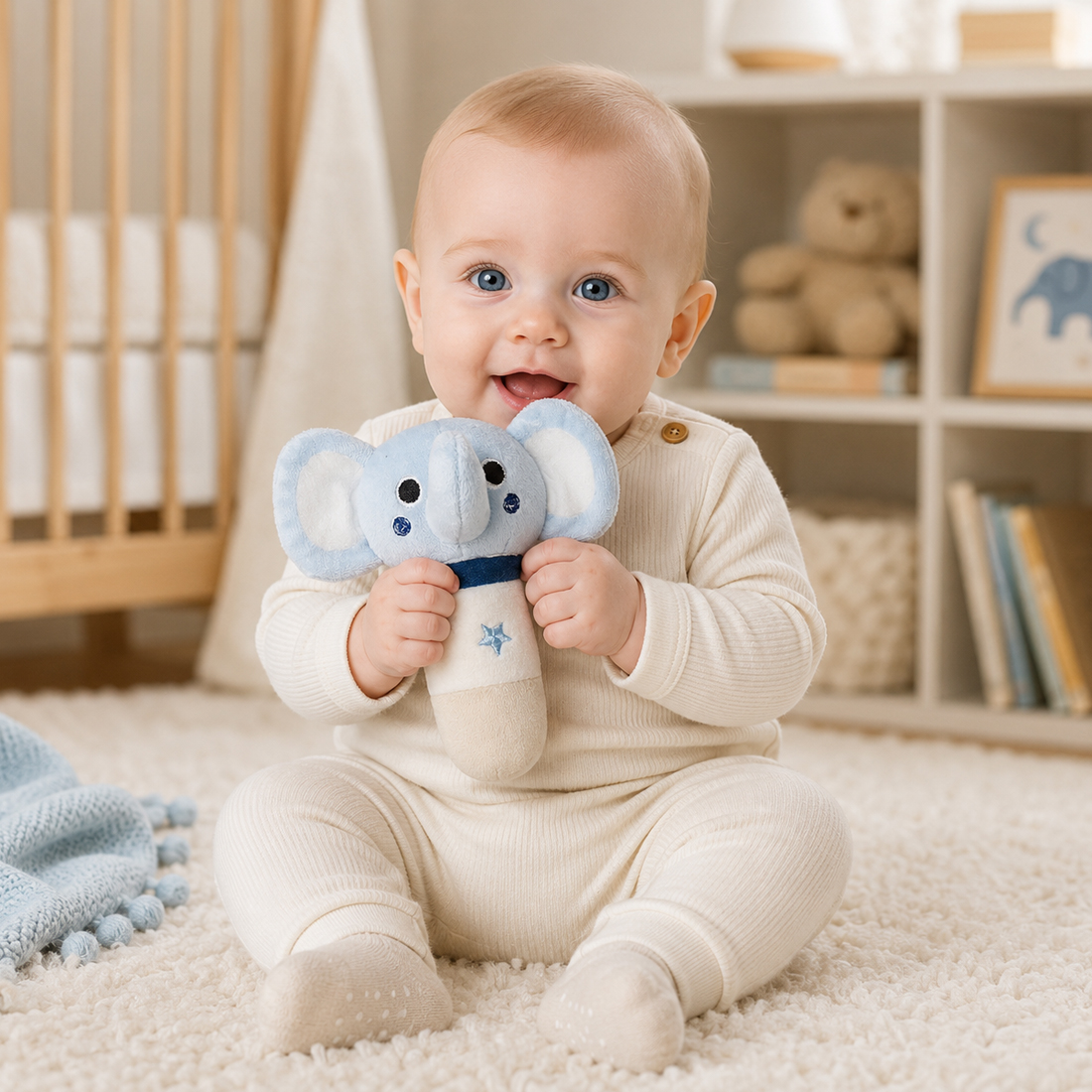 BlueMilo™ Elephant Rattle Plush - 图片 2